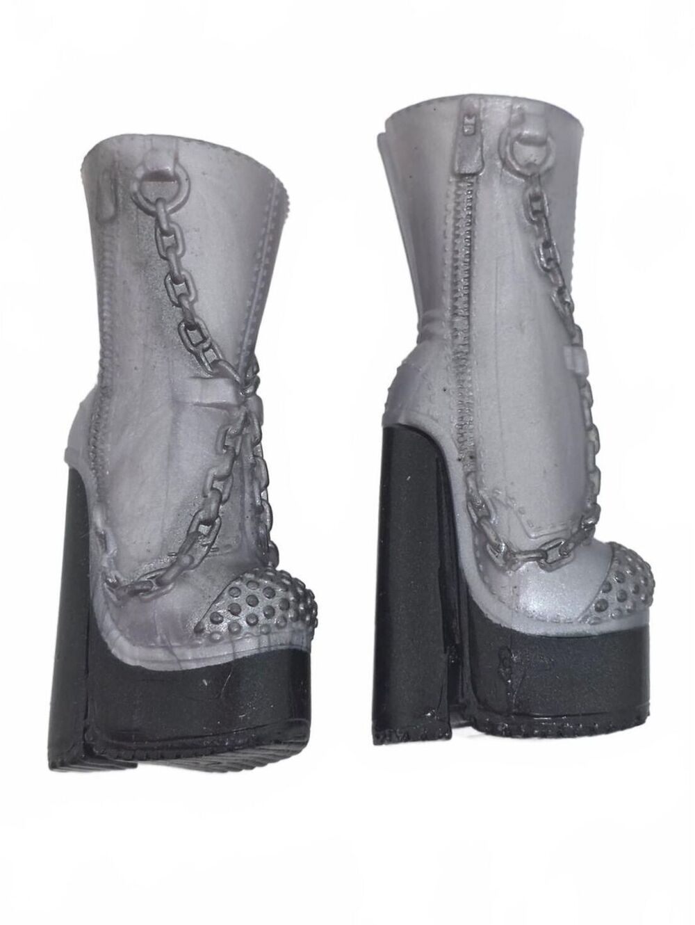 LOL Surprise OMG Melrose Doll Replacement Shoes Silver Metallic Platform Boots